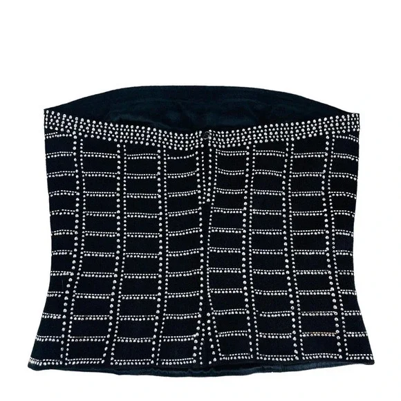 St John Evening Knit Jewels Strapless Top Back Zip Medium - Picture 6 of 9